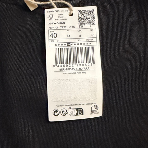 MNG  Black Denim Shorts with Tag Attached - Picture 8 of 10